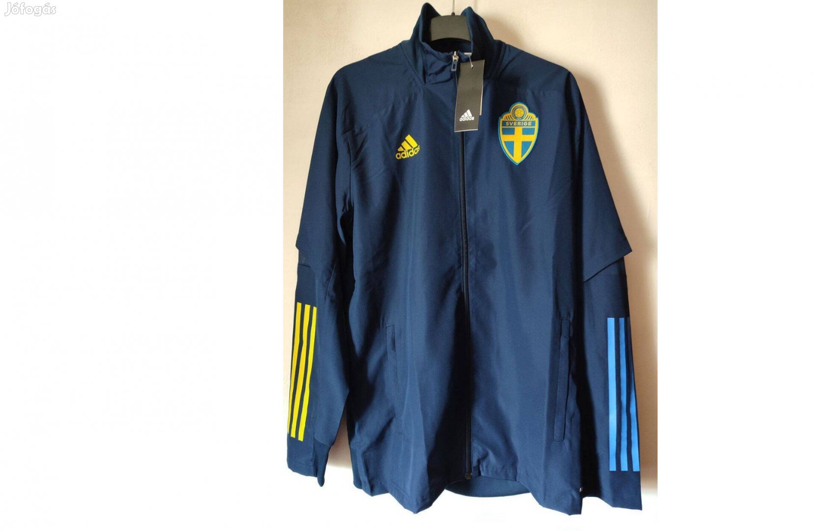 Svéd válogatott eredeti adidas magasnyakú cipzáras felső (M)