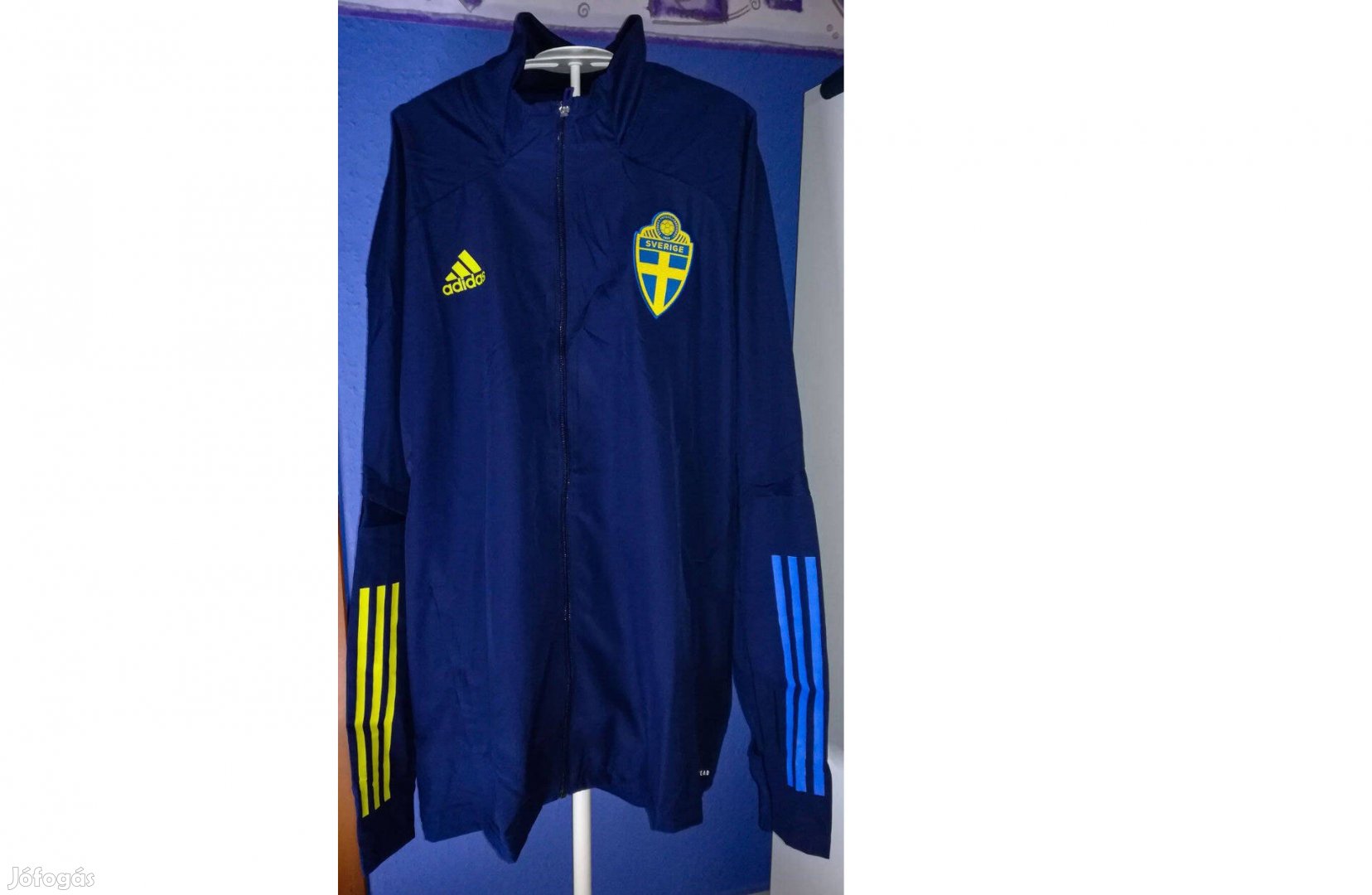 Svéd válogatott eredeti adidas sötétkék cipzáras felső (2XL)