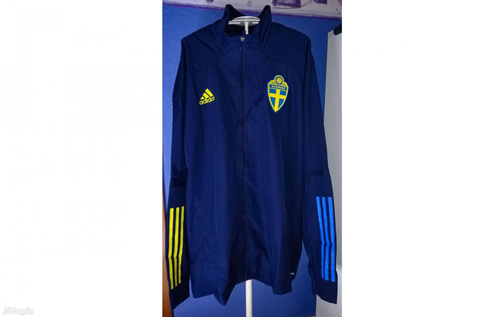 Svéd válogatott eredeti adidas sötétkék cipzáras felső (2XL)