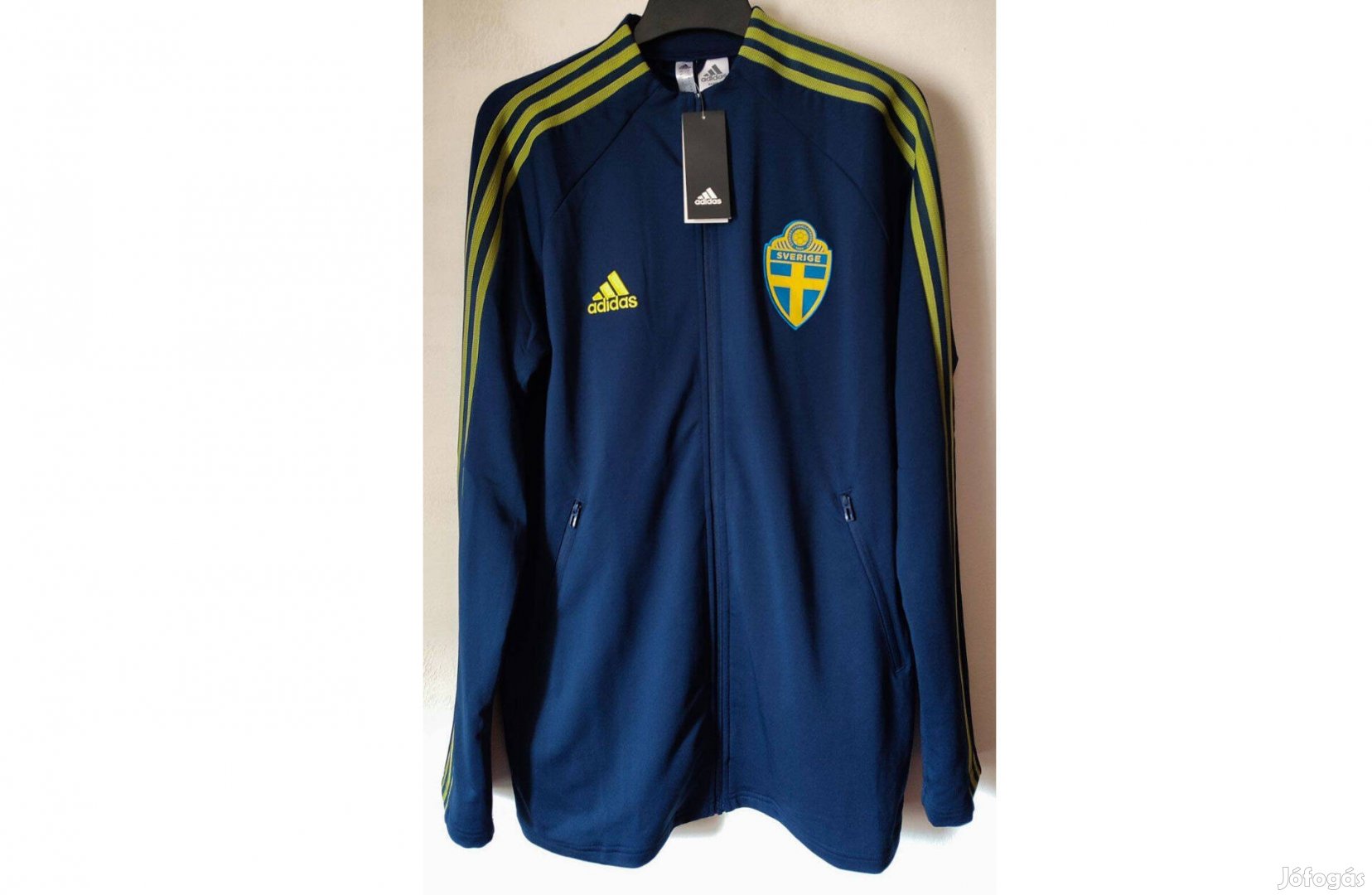 Svéd válogatott eredeti adidas sötétkék cipzáras felső (M)