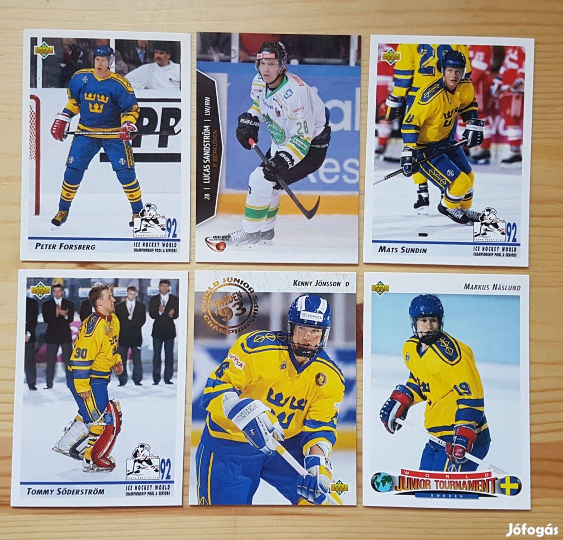 Svéd válogatott hokis kártyák Sundin Forsberg Sverige NHL