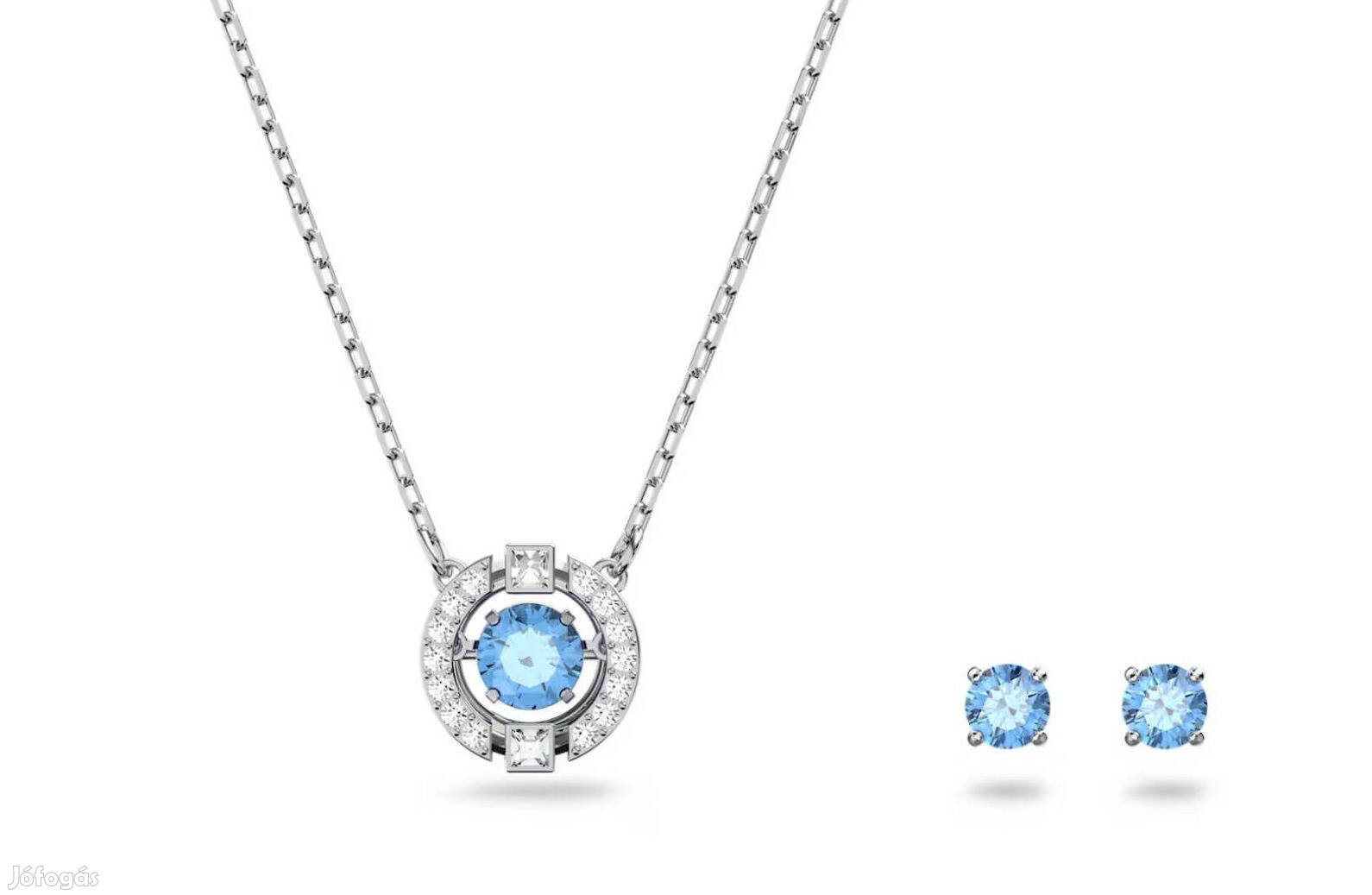 Swarovski Una nyaklánc szett (5480485), Ródium bevonat, kék, újszerű