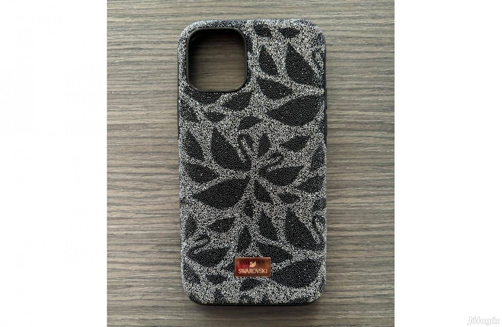 Swarovski fekete/ezüst hattyús köves Iphone 11 Pro tok