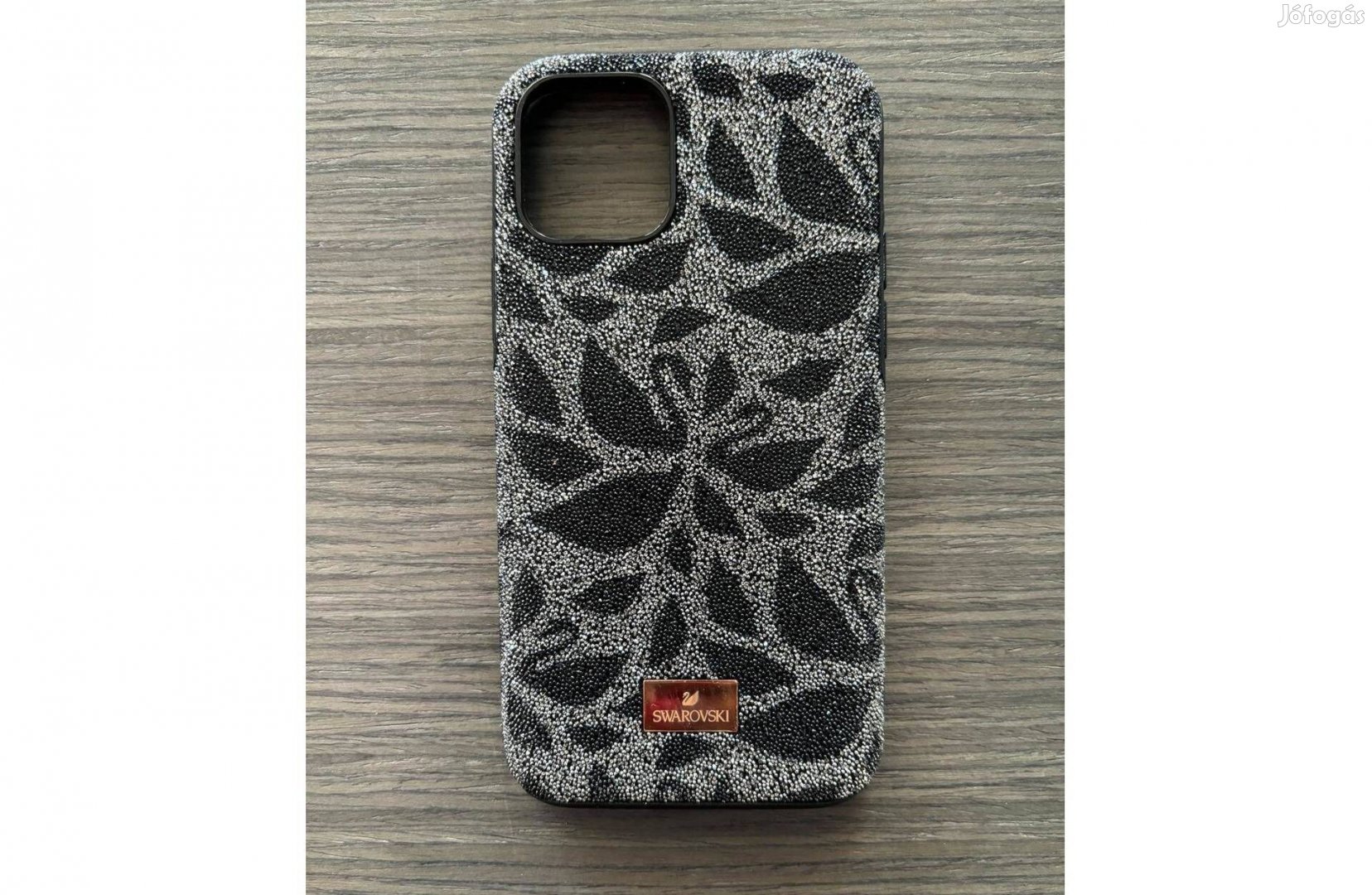 Swarovski fekete/ezüst hattyús köves Iphone 11 Pro tok