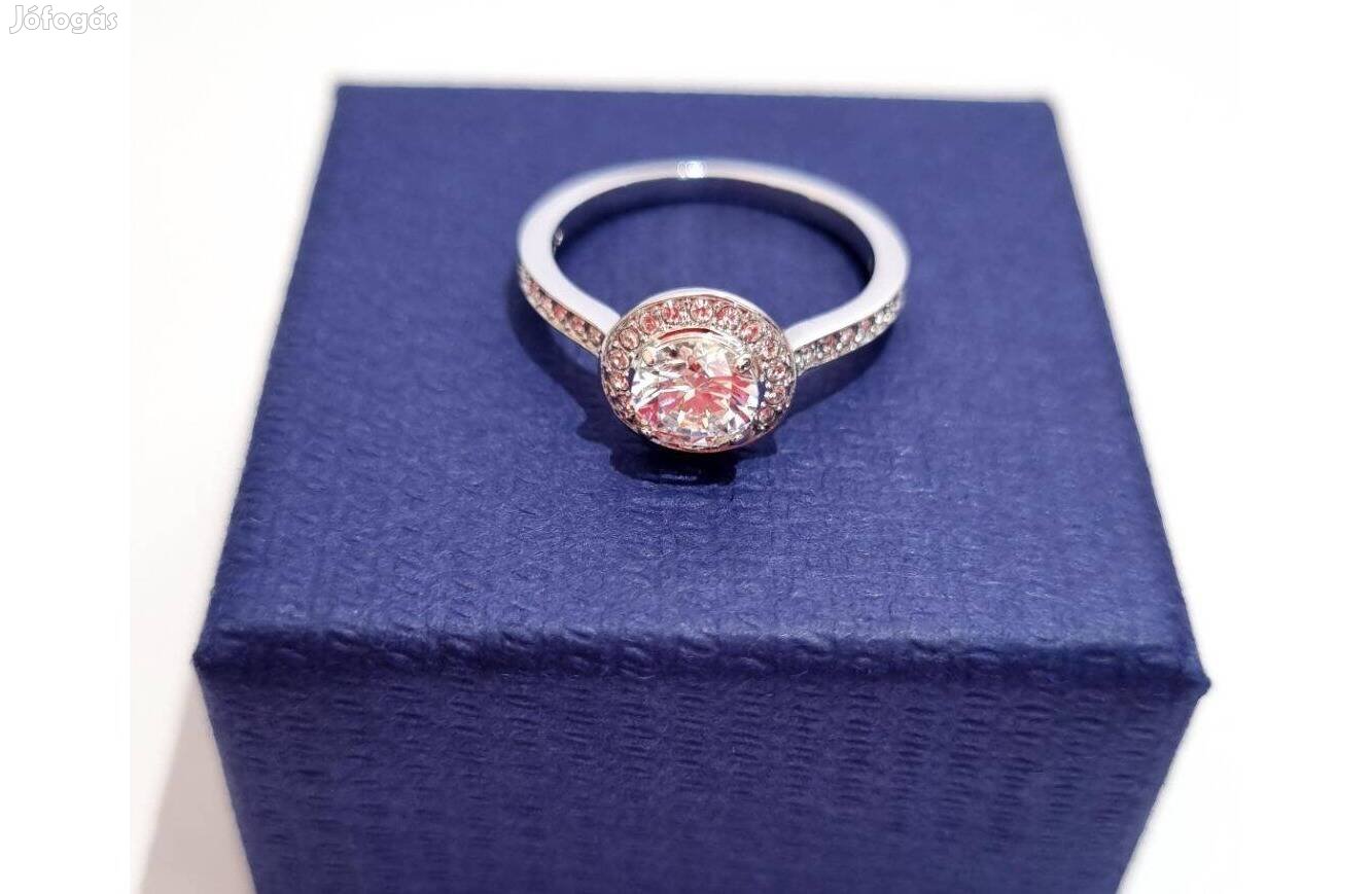 Swarovski gyűrű, Attract light kerek, ezüstözött