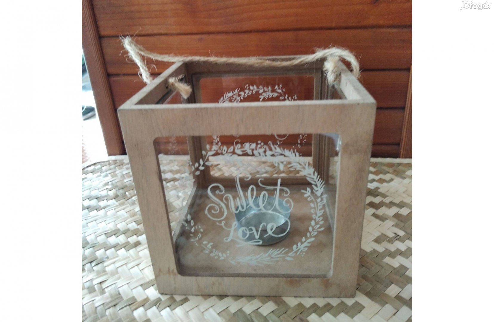 Sweet love feliratú négyszögletes mécses tartó eladó!