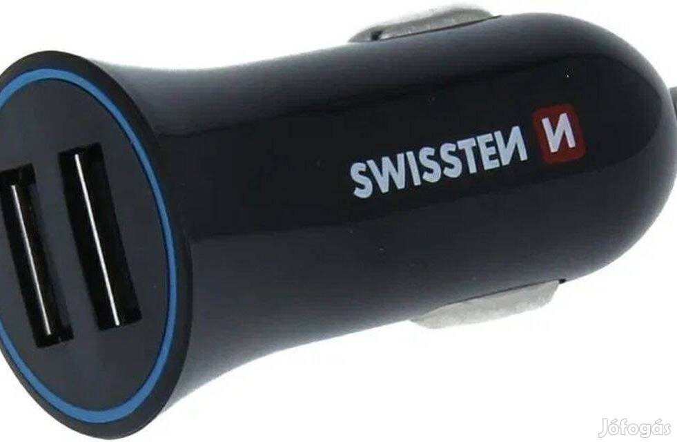 Swissten autós töltő dupla USB adapter 2,4 Amperes