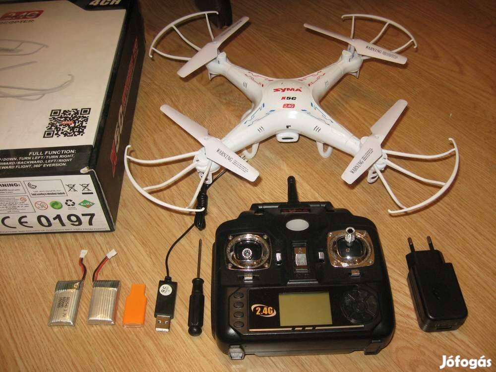 Syma X5C HD Kamerás Drón Kvadrokopter 2 akksival távirányító pótpropel