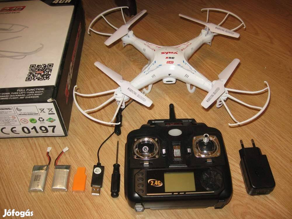 Syma X5C HD Kamerás Drón Kvadrokopter 2 akksival távirányító pótpropel