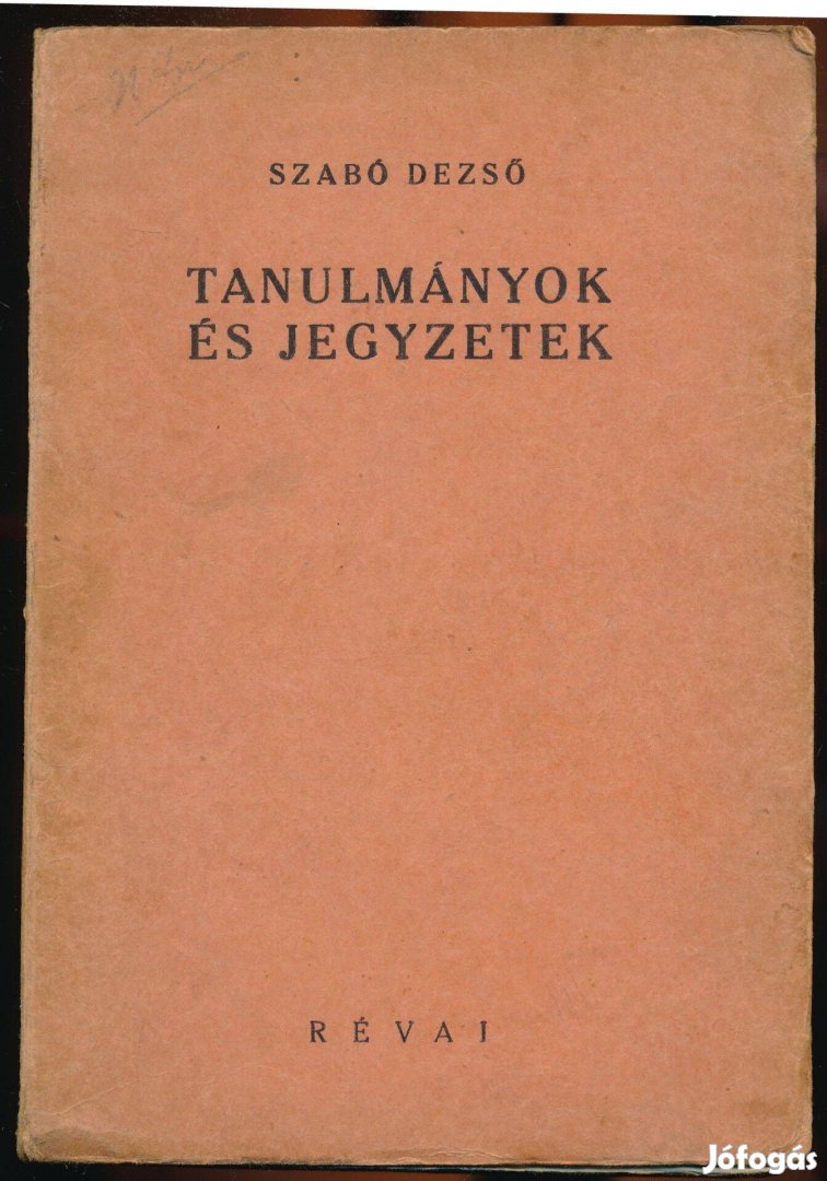 Szabó Dezső: Tanulmányok és jegyzetek