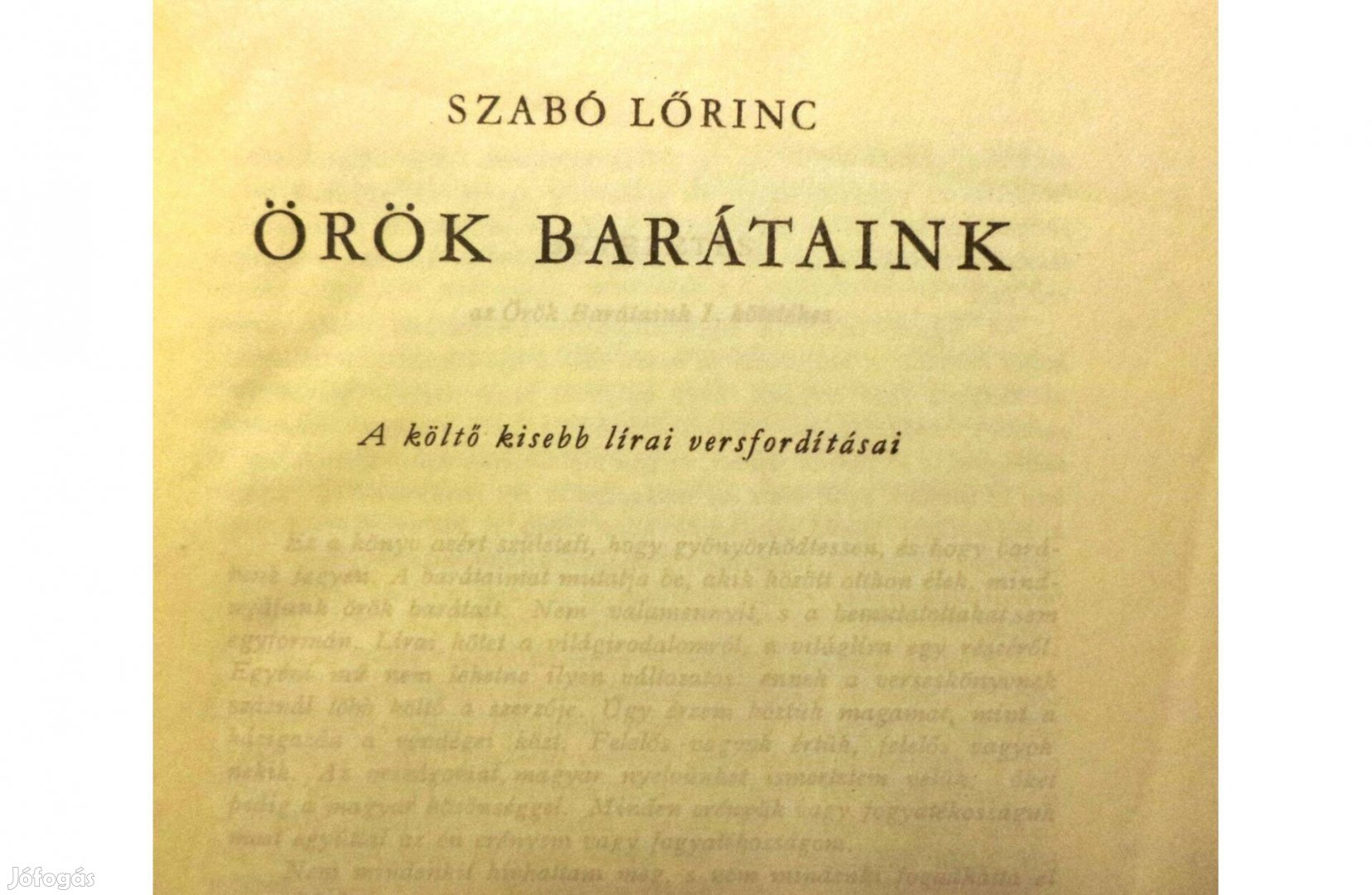 Szabó Lőrinc: Örök barátaink I