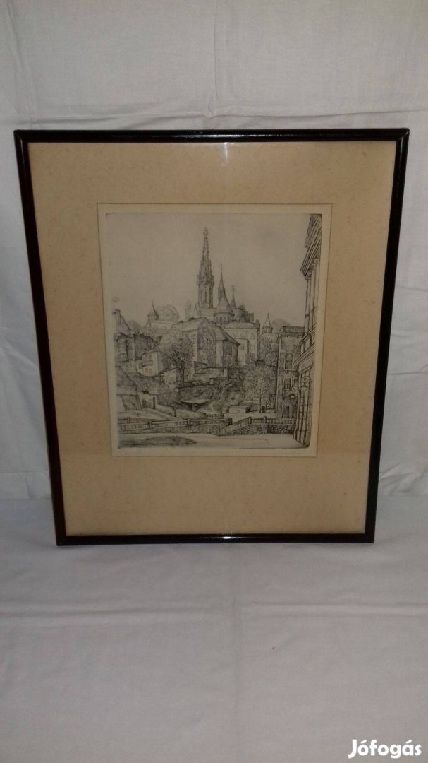Szabó Vladimir (1905-1991) - Corvin tér rézkarc 1962