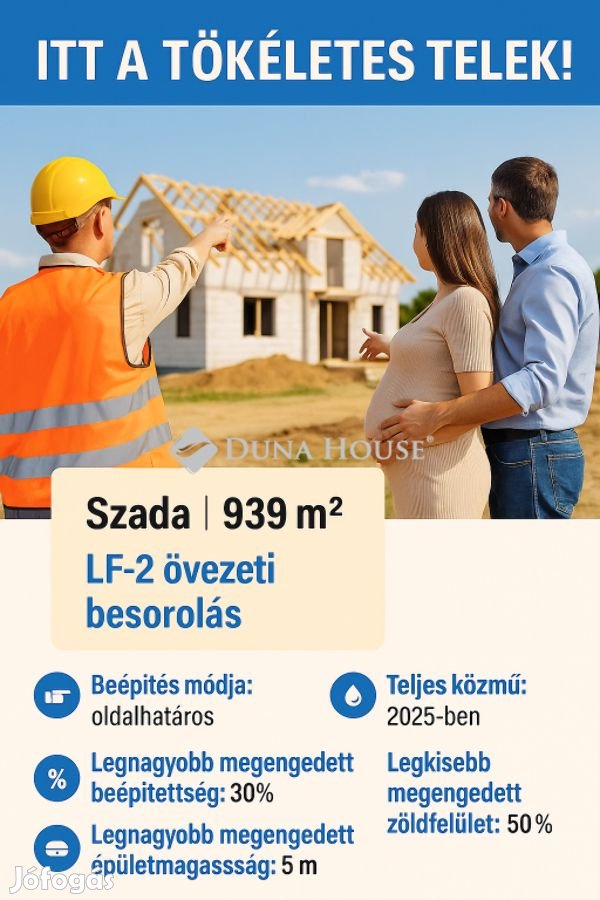 Szadai 939 nm-es telek eladó