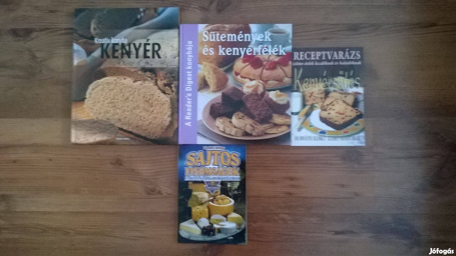 Szakácskönyvek-kenyérsütés,sütemények,sajtos finomságok