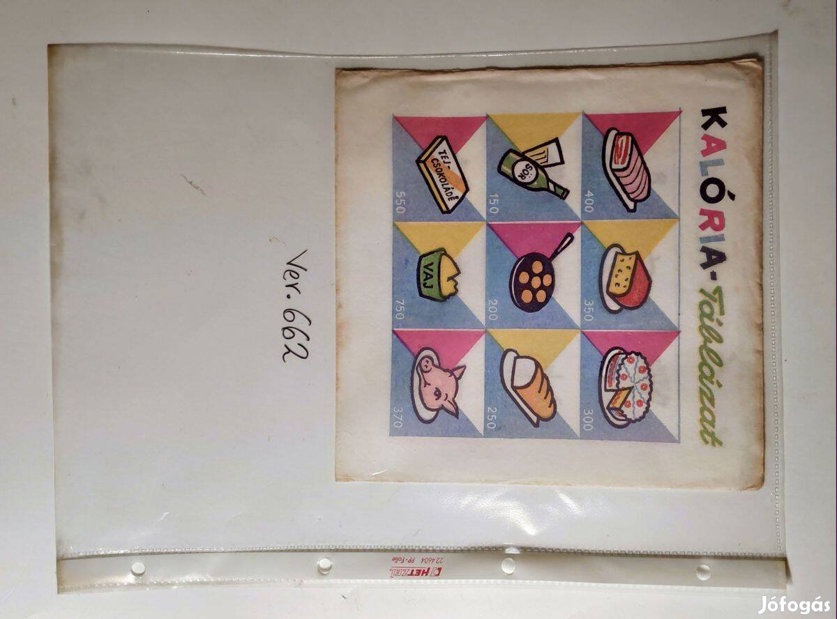 Szalvéta Ver.662 papír retró Kalória-Táblázat