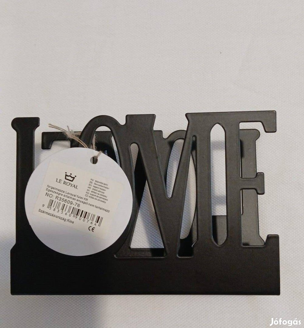 Szalvétatartó fekete új címkés LOVE 01