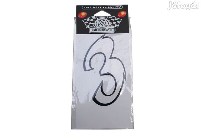 Szám matrica 3 fehér 9cm