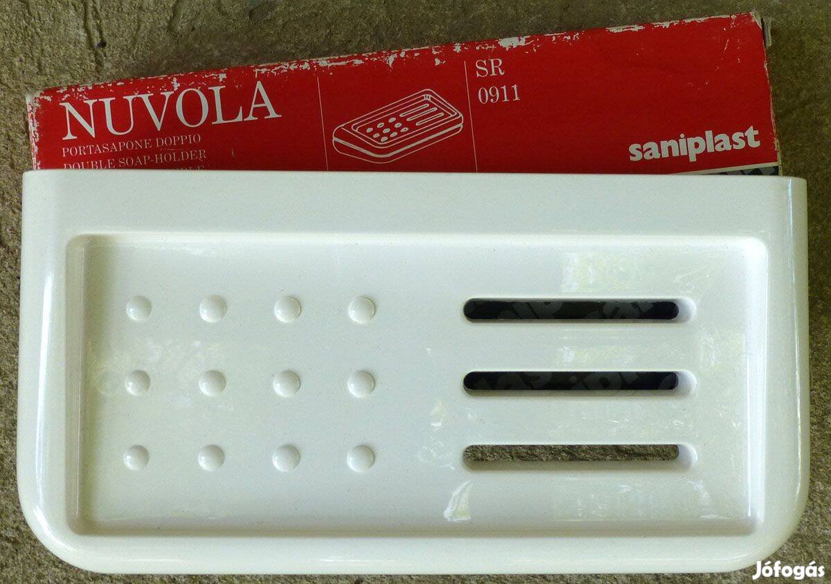 Szappantartó, dupla, fehér színű, műanyag, vadonatúj