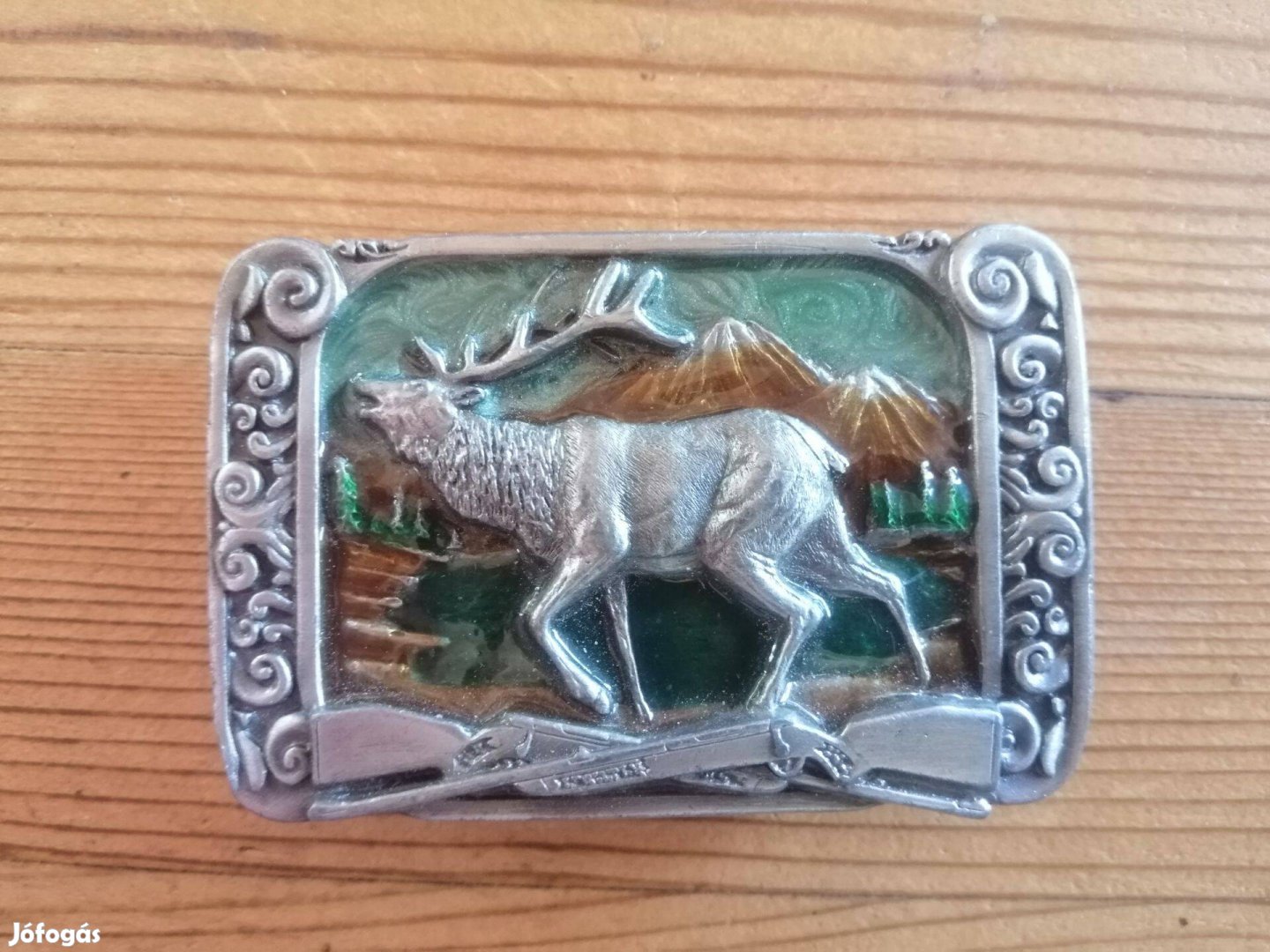 Szarvasvadász öv-csat. 1984 Siskiyou Buckle Co. 8 x 5 cm