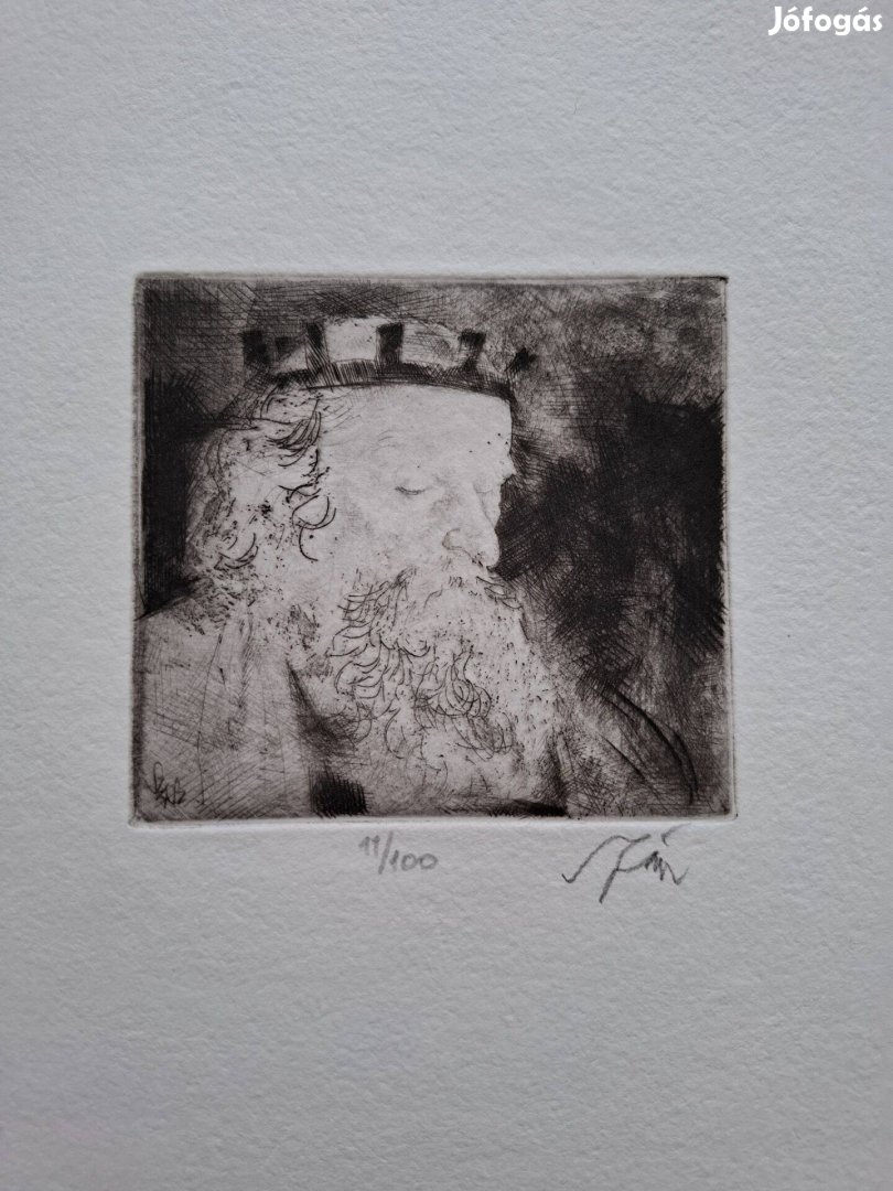 Szász Endre király portré erő és méltóság limitált grafika