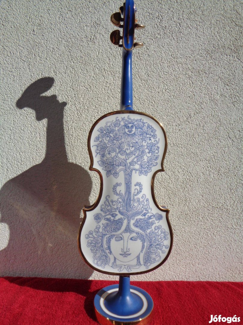 Szász Endre porcelán hegedű, ritka mintával eladó