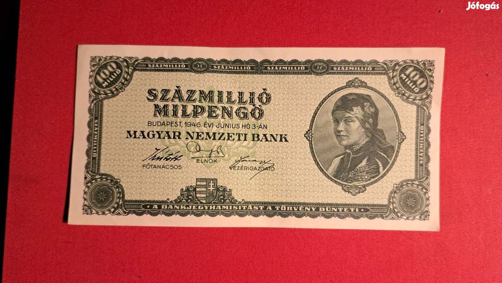 Százmillió Milpengő 1946 június hó szép állapotú