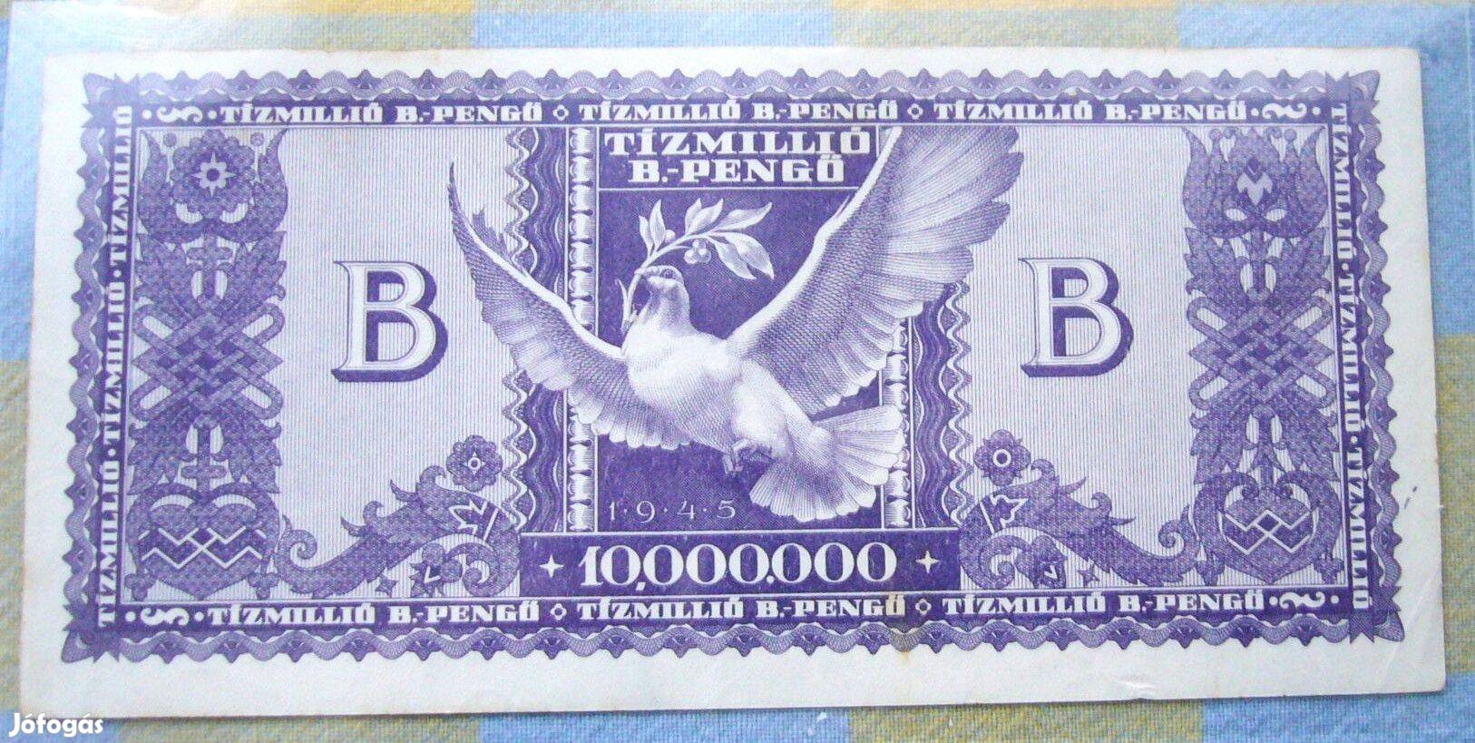 Százmilló B Pengő Ritka aUNC