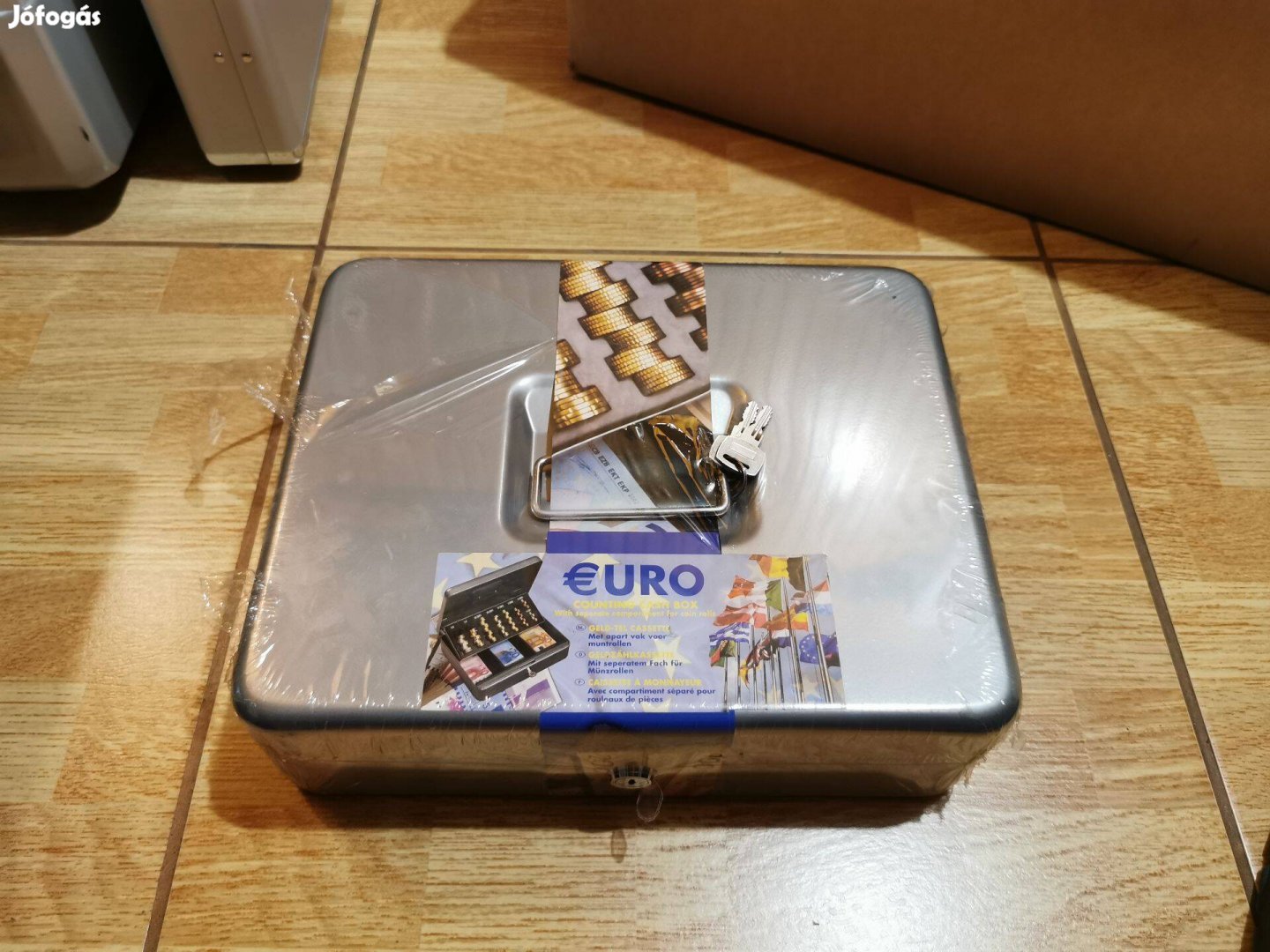 Széf Pénztartó láda tároló fém doboz Teljesen Új