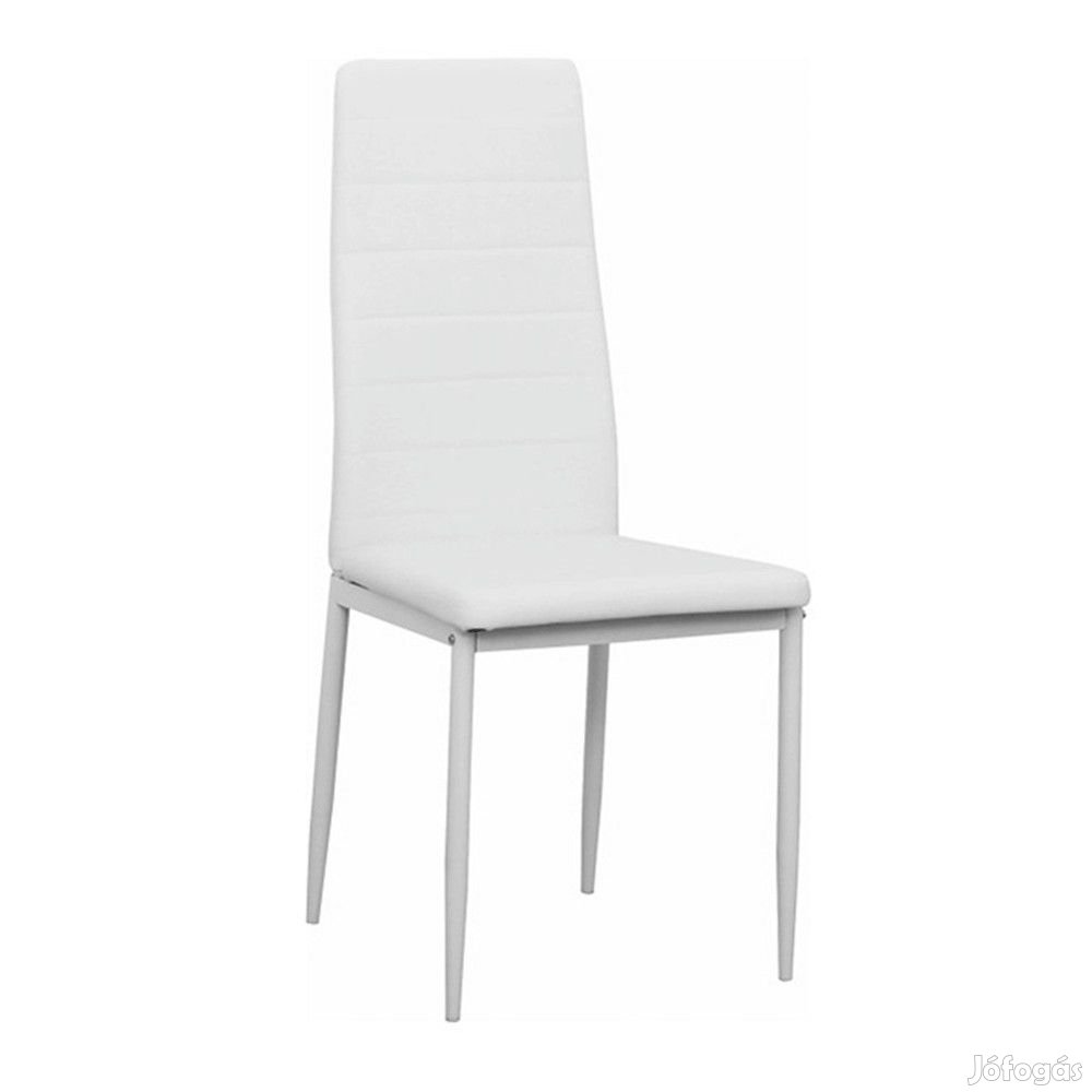 Szék, fehér műbőr/fehér fém, COLETA NOVA