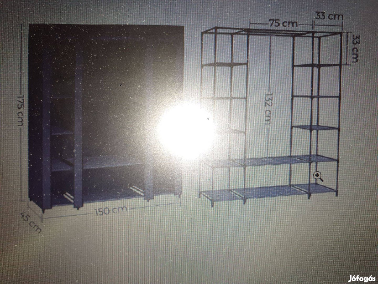 Szekrény_IKEA_Hordozható_Szövet_Ruhásszekrény_Ruhatároló_12 Polcos_