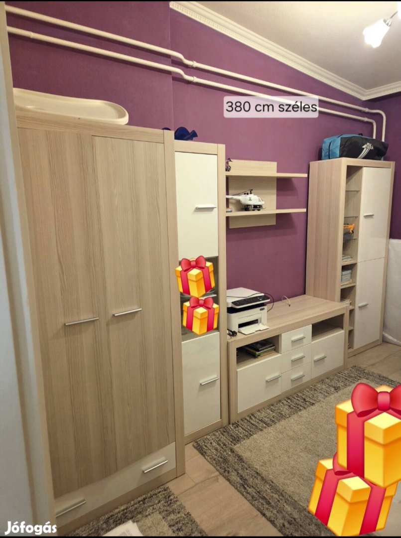 Szekrénysor asztallal újszerű állapot