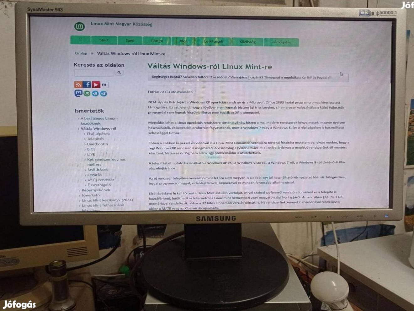 Széles vásznú hibátlan pc monitor Samsung 19 LCD TFT