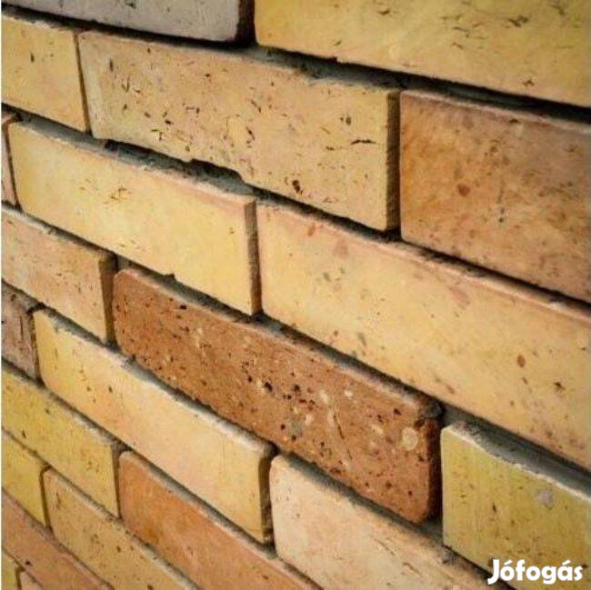 Szeletelt, vágott tégla falburkolat nagyméretű őszi mix