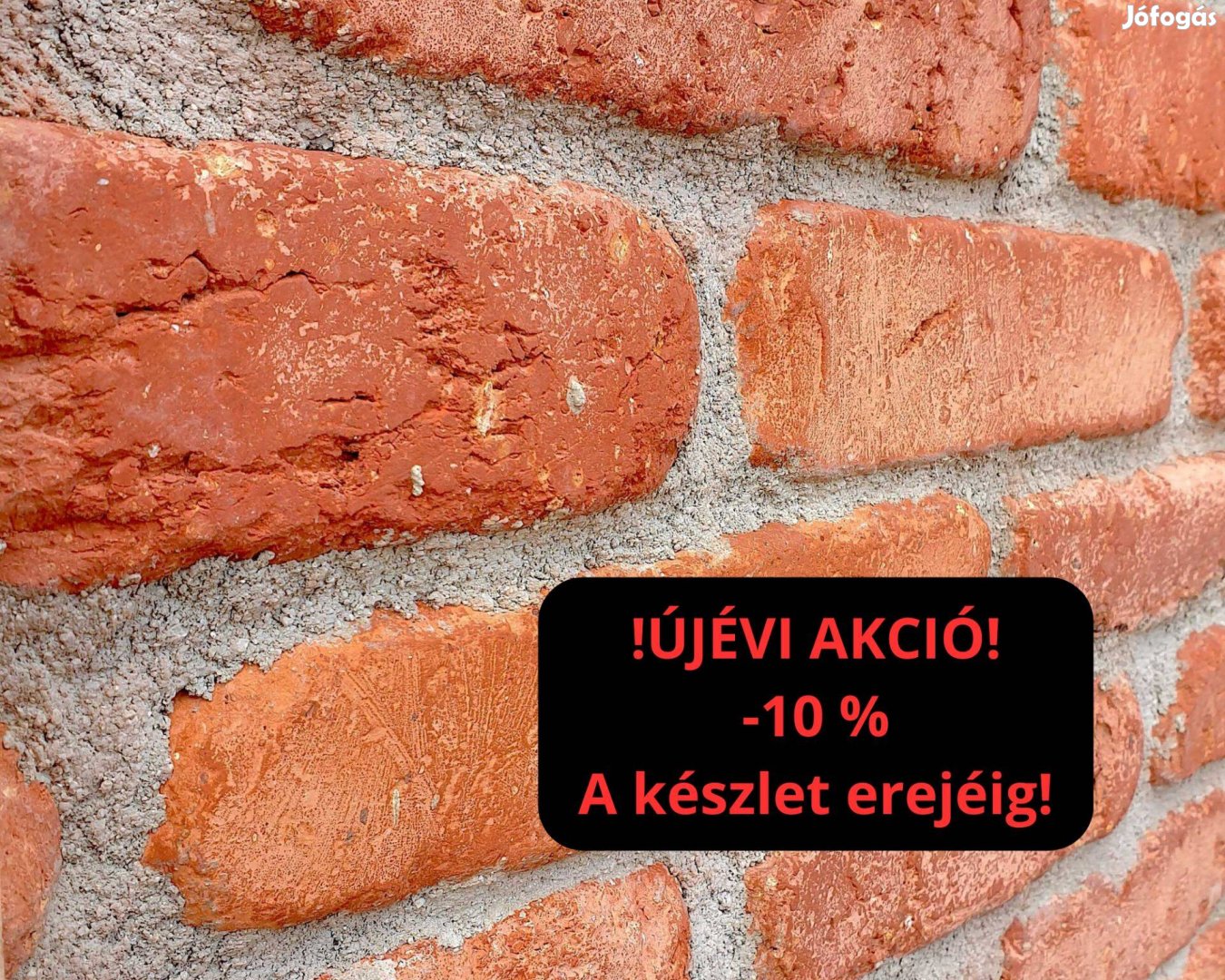 Szeletelt tégla, vágott falburkolat prémium vörös antikolt -10 % akció