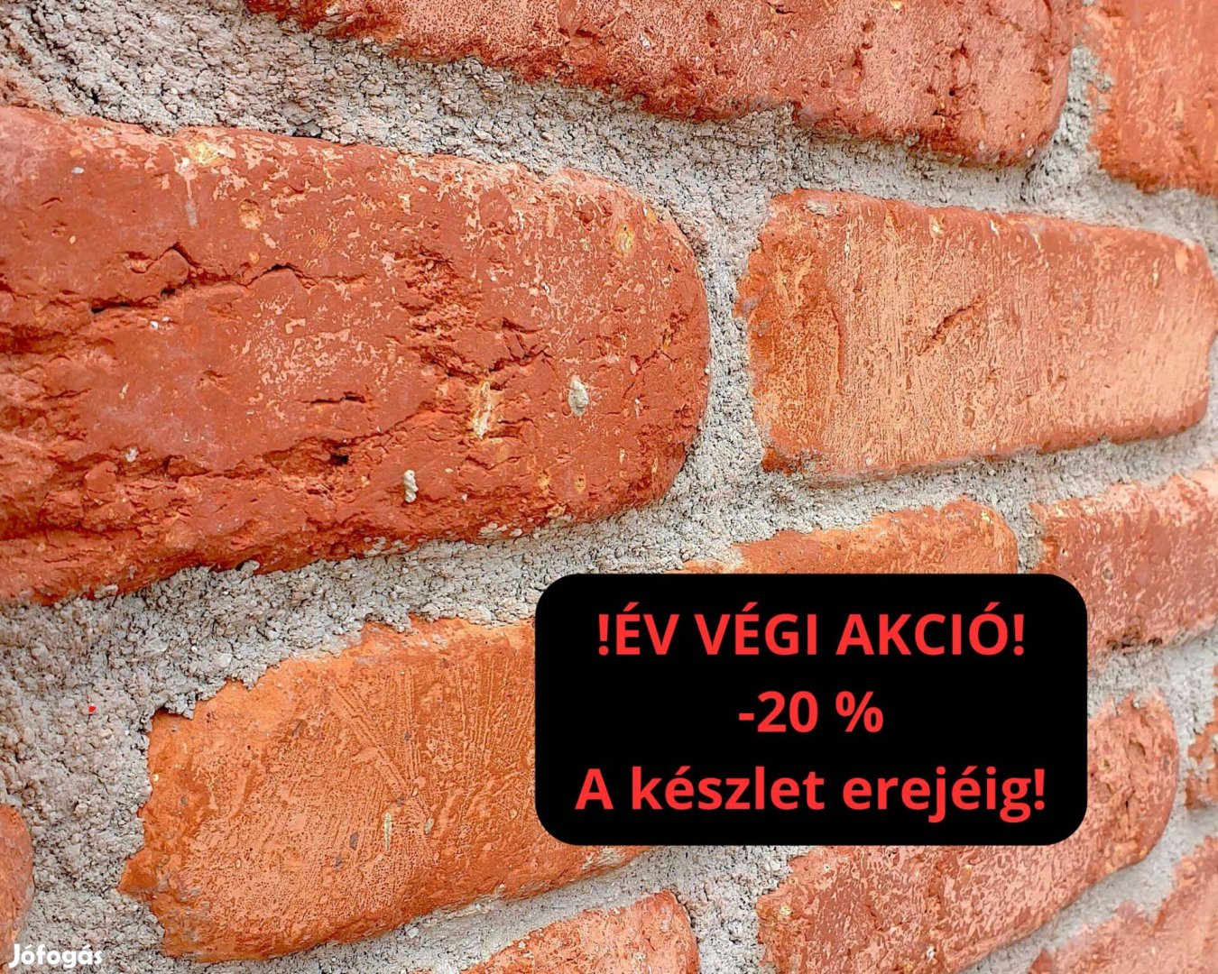 Szeletelt tégla, vágott falburkolat prémium vörös antikolt -20 % akció