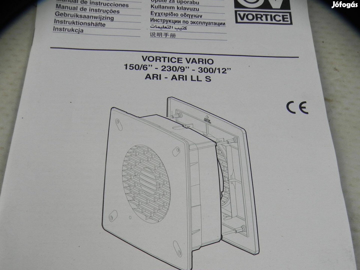 Szellőzőventilátor vortice 150/6 zsalus Fali ventilátor falba szerelhe