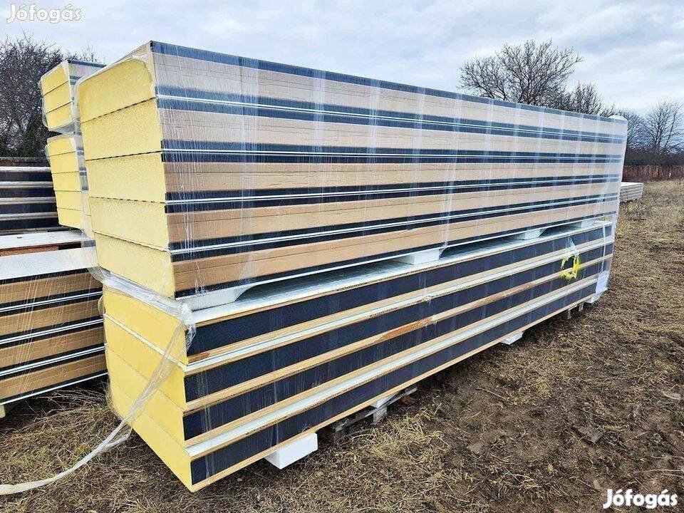 Szendvicspanel - oldalpanel 140mm Új, PIR habos, Készletről
