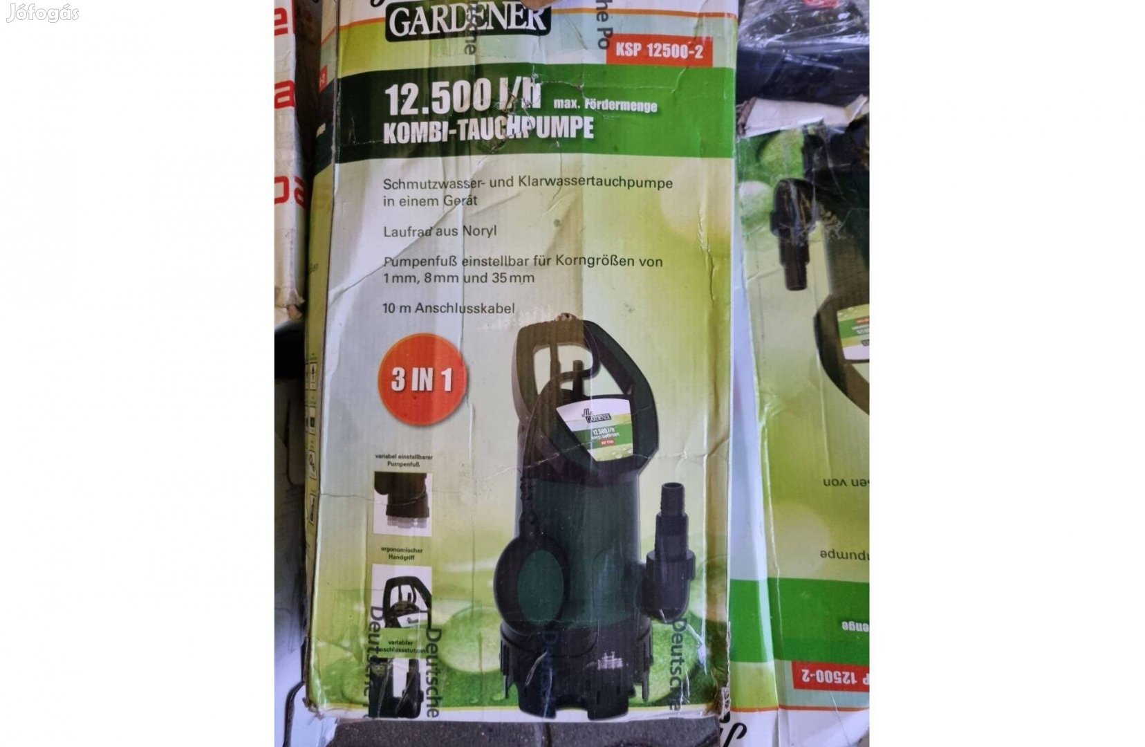 Szennyvízszivattyú 3 funkciós talppal, 750W-os merülő búvár