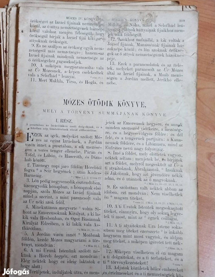 Szent Biblia hiányos 1900-1935 körüli
