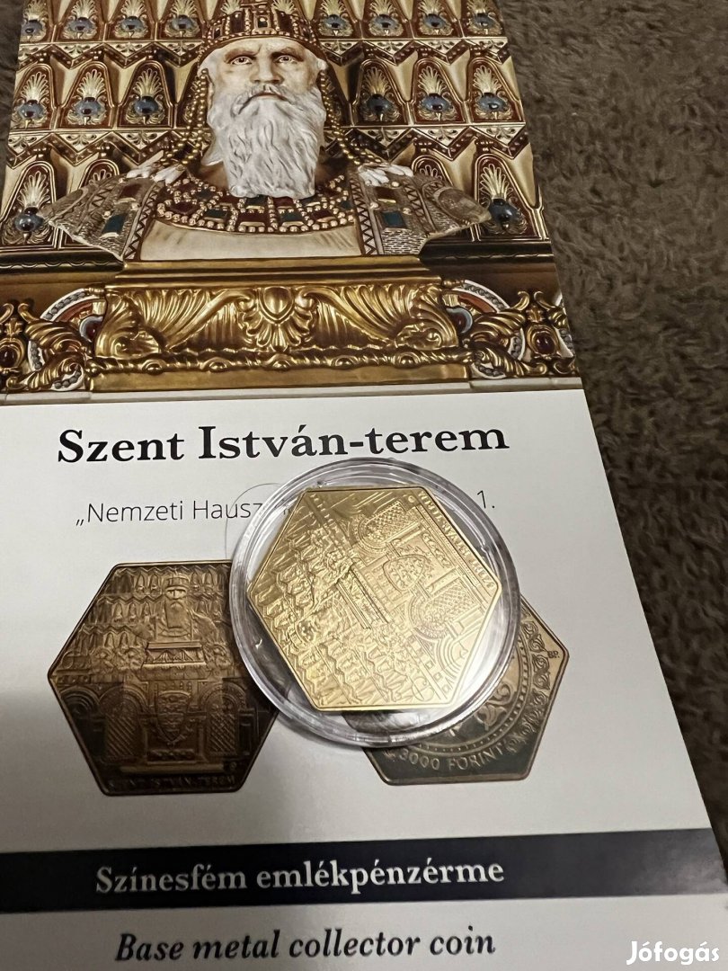 Szent István terem 3000 forint érme , unc, kapszulában, prospektussal