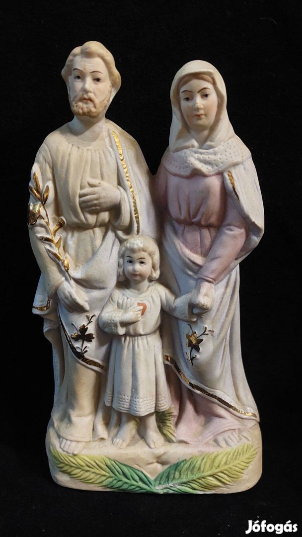 Szent család biszkvit porcelán szobor