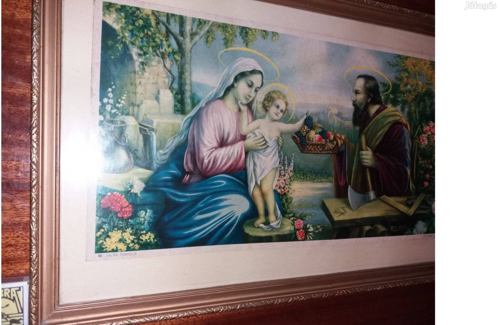Szent kép vallás Szent család Sacra Famiglia 47x 30cm nagy!