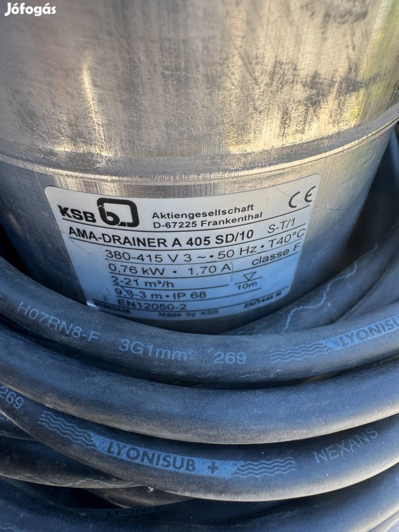 Szenyvíz szivattyú ipari 380v 16 A csatlakozó