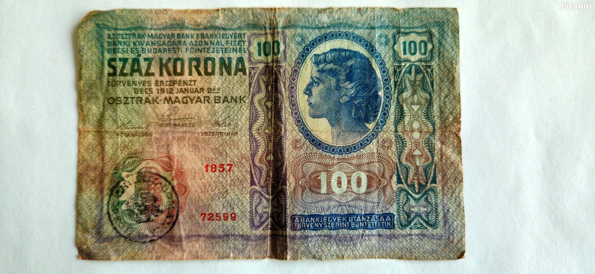 Szép 100 koronás bankjegy