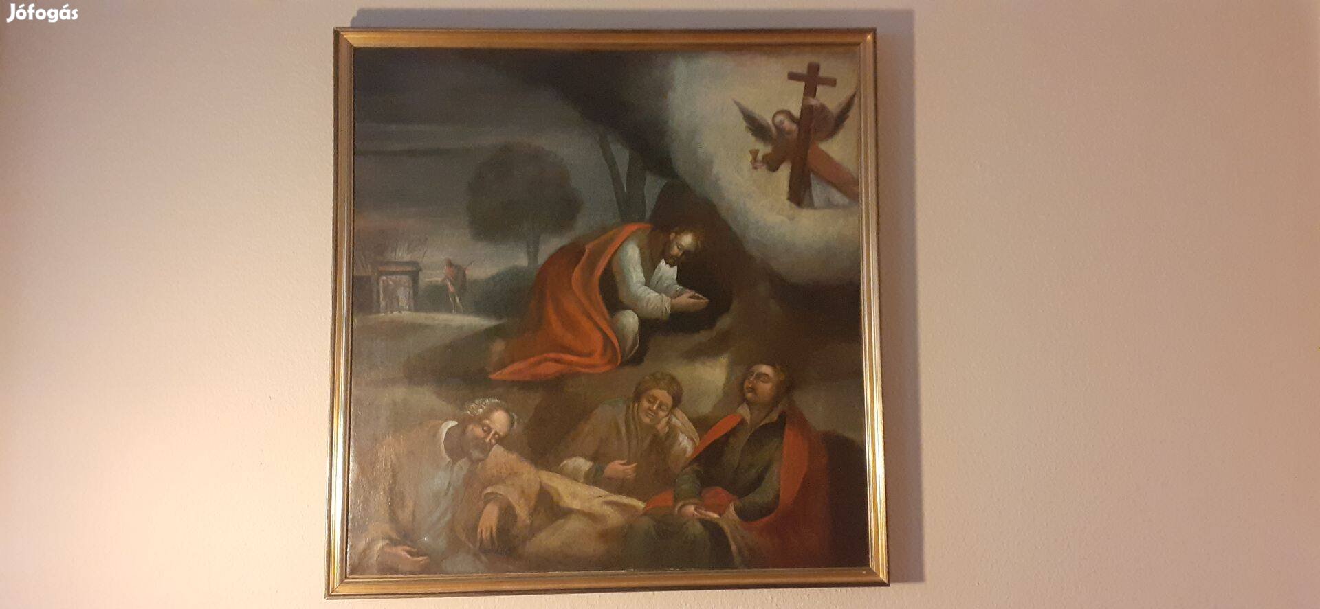 Szép, nagyméretű vallási olaj-vászon festmény