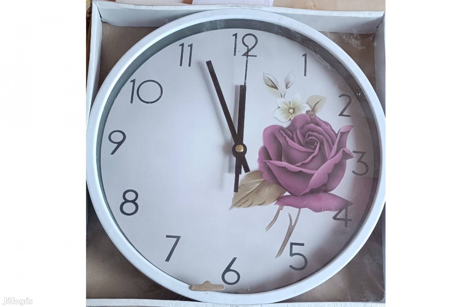 Szép, rózsás falióra, nagy méretű