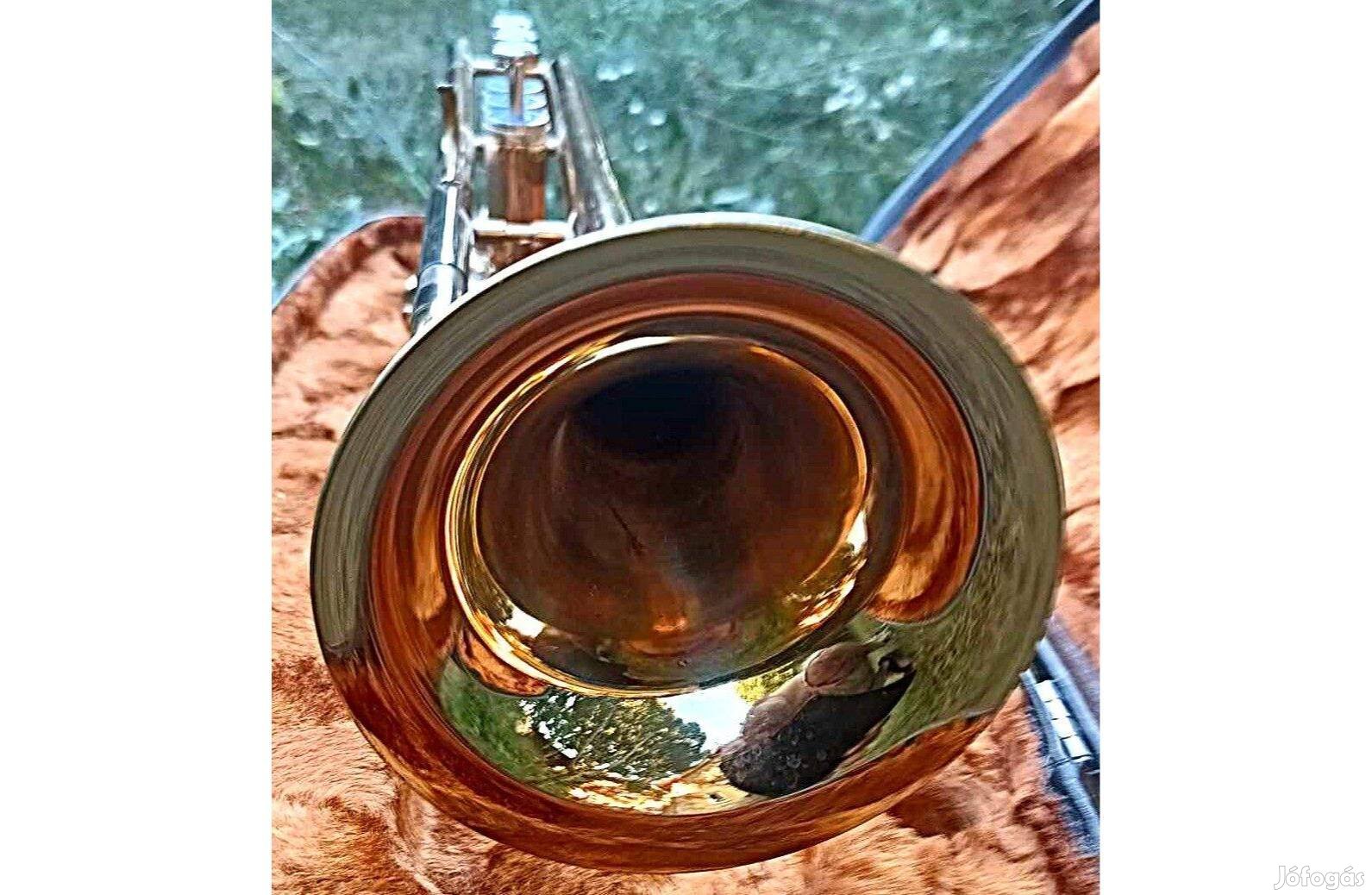 Szép állapotú, megkímélt, keveset használt Amati Bb trombita, piszton