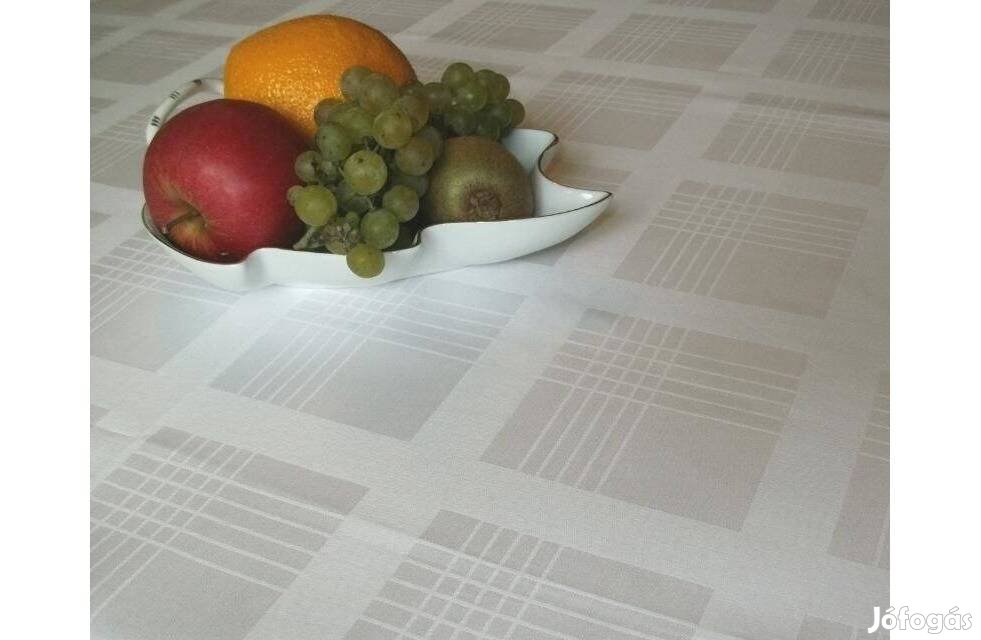Szép fehér pamut damaszt abrosz terítő, 133 x 133 cm hibátlan