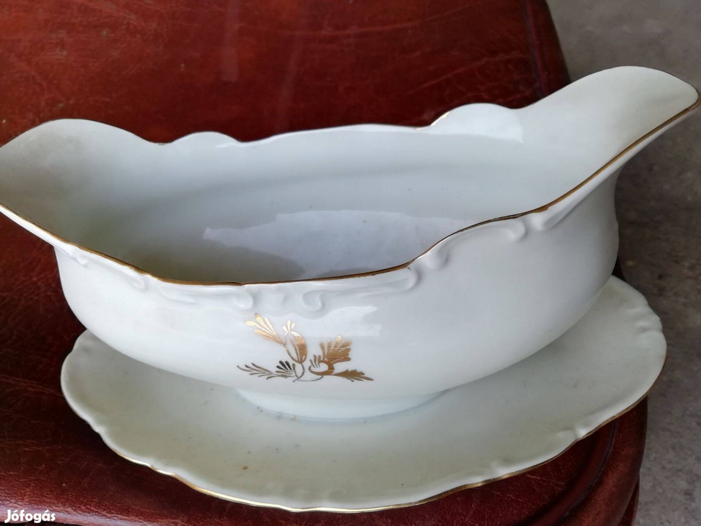 Szép régi jelzet db Szószos porcelán kiöntő