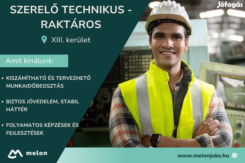Szerelő technikus - raktáros